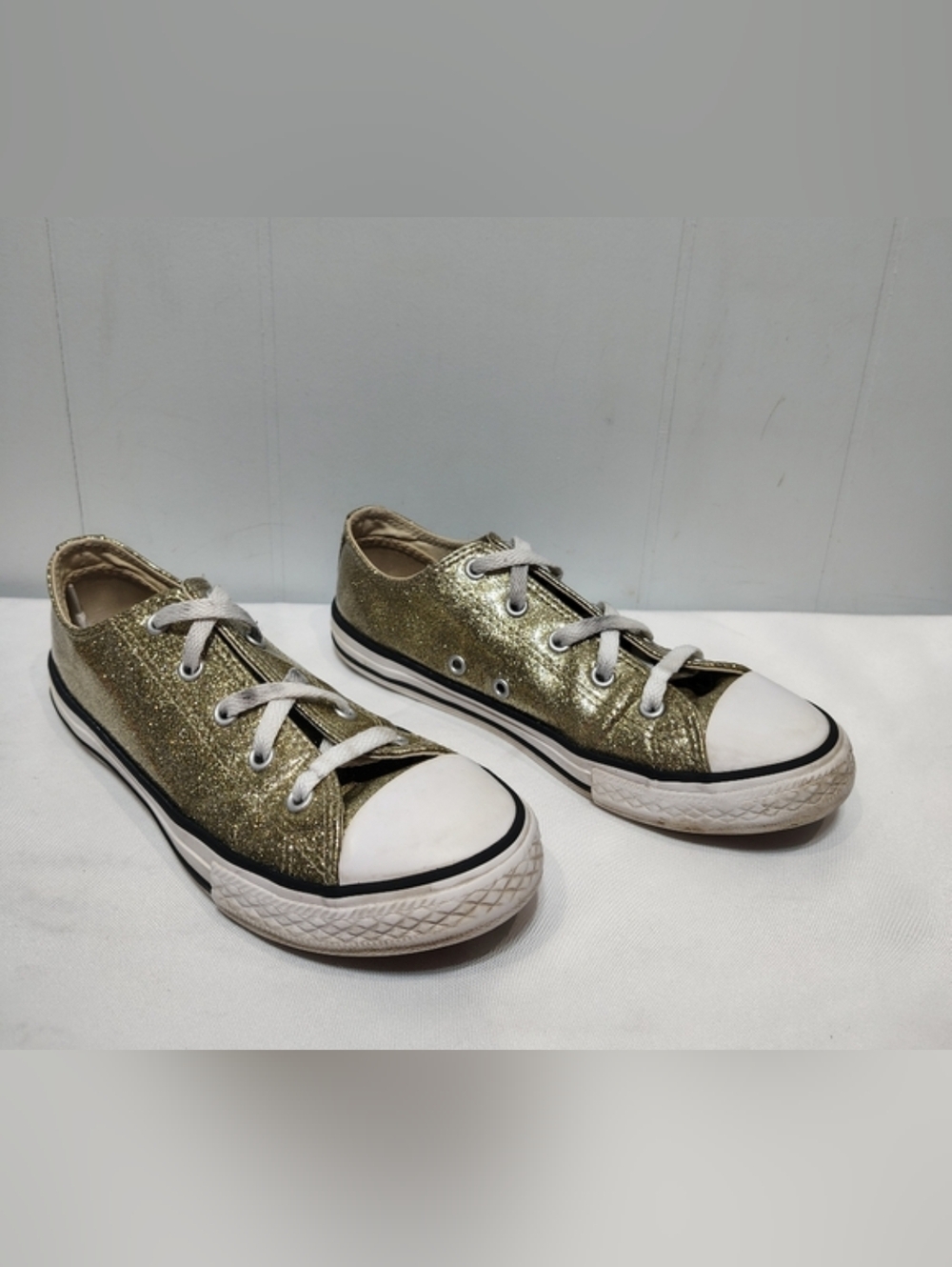Converse Chuck Taylor All Star Glitter Low Top Sneakers‎ Gold Glitter Kids 3